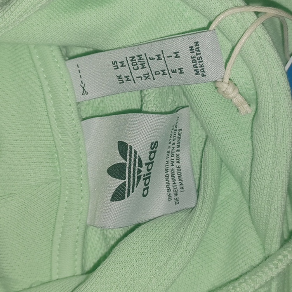 Adidas Originals Trefoil Hoodie Semi Green Spark NWT - Picture 4 of 6